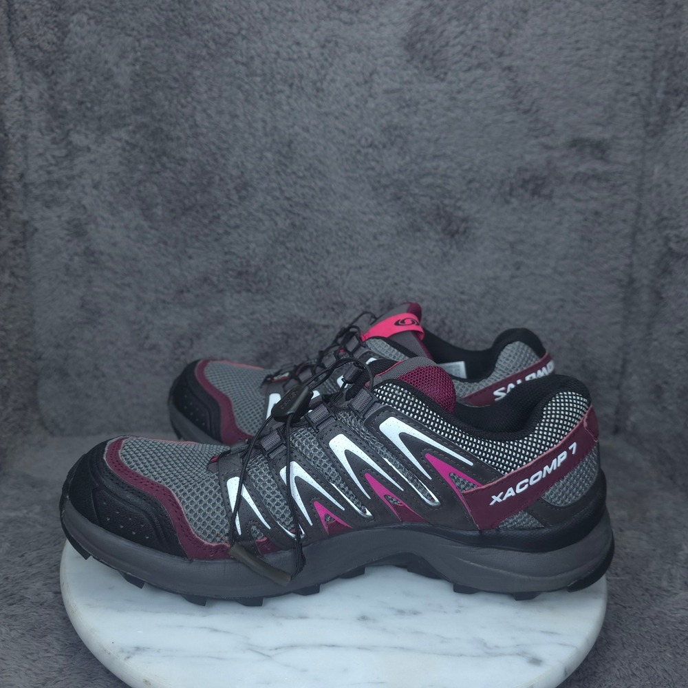 Salomon XA Comp 7 Shoes Womens 7.5 Grey Pink Trail Running Sneakers - Picture 7 of 11